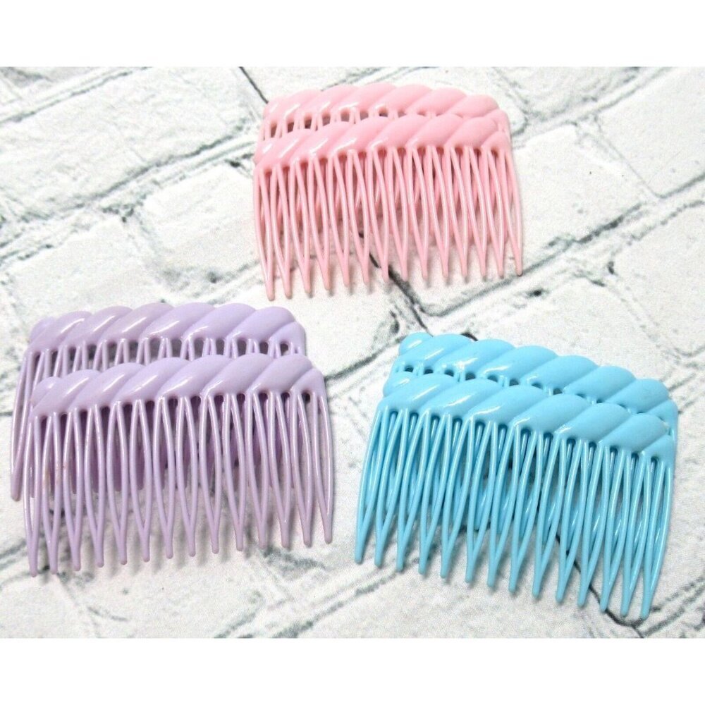 Vintage Side Tuck Hair Combs Mixed Lot 12 Pairs & 2 Singles All Colors and Sizes - Picture 3 of 6